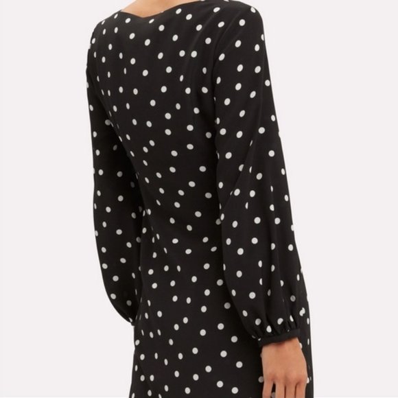 Intermix Silk Polka Dot Mini Dress Tunic Sz 0 XS - Picture 3 of 12